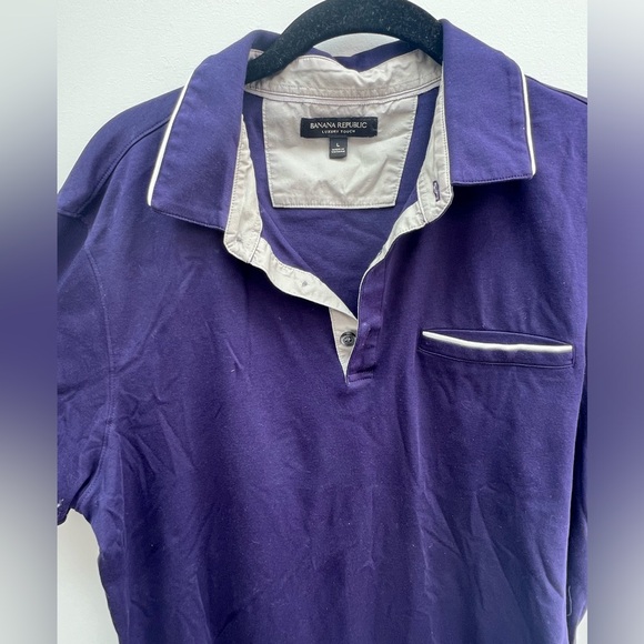 Bundle of two Banana Republic blue and white size large casual shirts - Picture 2 of 7